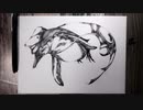 鳥 - その6 - 【ボールペン画メイキング】- Ballpoint pen drawing -