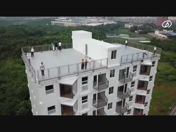 中国の建設会社が約29時間で建てた10階建プレハブマンション