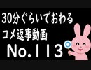 なるべく30分以内で終わるコメント返信 No.113