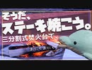 【おにく】三分割焚火台でステーキを焼く方法【イルカの工夫】