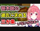 笹木咲の彼氏に求める三か条