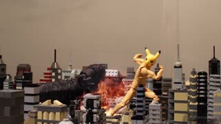 ピカチュウ VS ゴジラ (Pokémon/Godzilla stop motion)