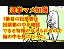 【選挙マメ知識】投票者１人目は投票箱の中身を確認できる特権がある