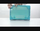 耐衝撃ノートパソコンハードシェルケース灰色Macbook air11 12 13 pro15インチ青色スタンド機能パープルMacBook Air 13インチケース赤色バラ色 排熱口デザイン ゴム足