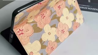 油絵お花iPad2020保護ケース花柄エレガントair4アイパッドカバー可愛いタブレットケースiPadPro新型11インチair2/3 9.7インチiPad第8世代mini5ペンシル収納iPad