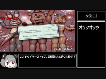 Five Nights at Freddy's2 any% RTA 36:23 part4 end