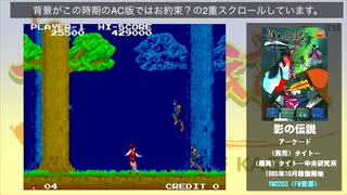 【アーケード（音源2種）】「影の伝説」ハード別比較動画【ファミコン】