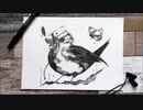 鳥 - その7 - 【ボールペン画メイキング】- Ballpoint pen drawing -