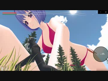 【巨大娘】新キャラ『リネィ』ちゃん追加。水滴爆撃。【地球防衛軍風ゲーム制作】【giantess】