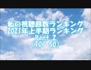 私の視聴回数ランキング 2021年上半期ランキング Part 2（TOP 50）