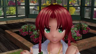 【MMD】植物園でアメスク美鈴さんが縄跳びDance