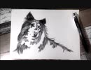 犬っこ - その2 - 【ボールペン画メイキング】- Ballpoint pen drawing -