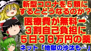 【ゆっくりニュース】新型コロナを5類にするとどうなるのか？　医療費が無料→3割自己負担に　5日38万円の薬