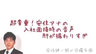 安住紳一郎の『入社面接』時の音声！肝が据わり過ぎていて人としての格の違いを感じる。【安住紳一郎の日曜天国】