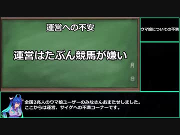 ウマ娘の不満を言う動画