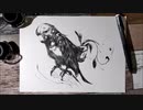 鳥 - その8 -【ボールペン画メイキング】- Ballpoint pen drawing -