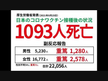 ワクチン死２４時間以内１０９３人　ワクチン接種被害拡大　ホント毒チンだなぁ