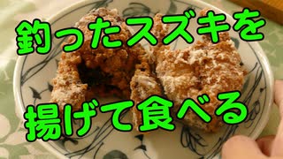 自分で釣ったスズキを揚げて食べてみた！【シーバス釣り動画】