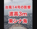 台風14号通過後・沖縄東シナ海那覇→慶良間諸島クルージング波高3m