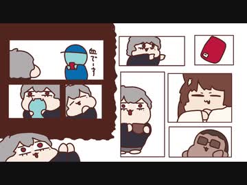 【漫画風】食べるものに謎がられる葛葉【葛葉＆フミ＆グウェル・オス・ガール＆アルス・アルマル】