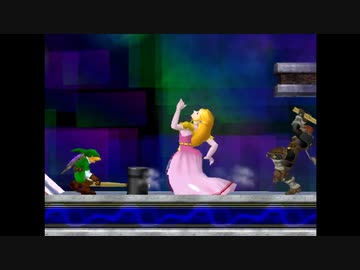 スマブラDX 知恵と力のトライフォースが暴走しゼルダ姫をハンマーで叩き続ける動画(PAR使用)