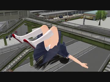 【MMD】てとらちゃんがミニセーラー服でL'azurを舞う（空中浮遊）
