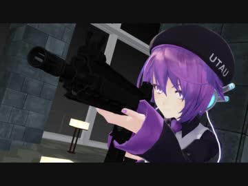 【MMD】デフォ子さんvs黒い人×７