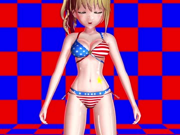 【MMD】星条旗BikiniでDanceするオンナノコのパズルを解いて