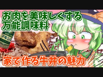 【東方グルメ劇場】「お肉を美味しくする調味料マキシマム 家でつくる牛丼」フランとこいしのゆっくりグルメニュース