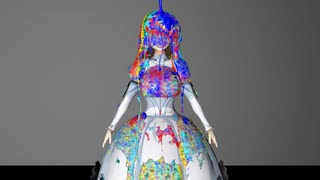 【MMD】シャルロット・コルデーは虹色ペイントに塗り隠します