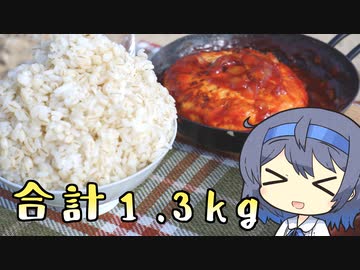 【アウトドア料理】約1.3kgのハンバーグ定食【つづみの何処でもキッチン】