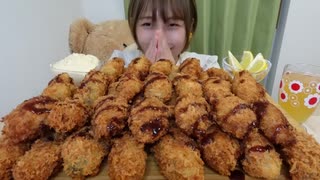【ASMR】カキフライ４８個