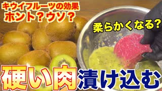 【検証】硬い肉はキウイフルーツで柔らかくなるのか？？