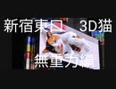 夜の新宿東口3D猫　無重力編《雑音有り》