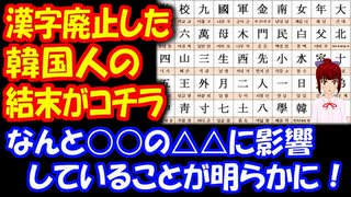 【韓国の反応】 韓国人が 漢字を捨てた 結末が コチラ・・・暮らしの質が低下