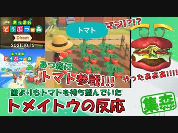 反応 あつ森にトマト参戦 やったあああああああああああああ あつまれ どうぶつの森 Direct 21 10 15 ニコニコ動画