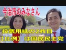 衆議院選挙2021・今治市の選挙区は「愛媛２区」比例四国・２枚目の投票用紙は「国民民主党」