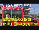 衆議院選挙2021・阿南市の選挙区は「徳島１区」比例四国・２枚目の投票用紙は「国民民主党」