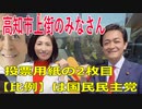 衆議院選挙2021・高知市上街の選挙区は「高知１区」比例四国・２枚目の投票用紙は「国民民主党」