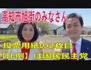 衆議院選挙2021・高知市旭街の選挙区は「高知１区」比例四国・２枚目の投票用紙は「国民民主党」