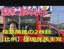 衆議院選挙2021・高知市三里の選挙区は「高知１区」比例四国・２枚目の投票用紙は「国民民主党」