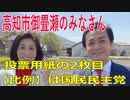 衆議院選挙2021・高知市御畳瀬の選挙区は「高知２区」比例四国・２枚目の投票用紙は「国民民主党」