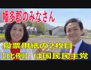 衆議院選挙2021・幡多郡の選挙区は「高知２区」比例四国・２枚目の投票用紙は「国民民主党」