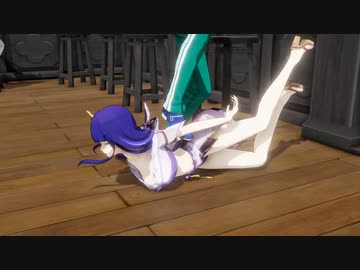 【原神リョナ】雷電将軍 腹パン 背中を踏む MMD