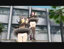 【MMD】榛名、霧島さんが鈴熊学園制服で積み上げ机2段でダダダダ天使を踊る