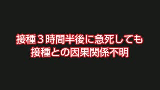 接種3時間半後に急死しても、接種との因果関係不明