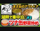 【ソロキャンプ 2020/02/29～03/01】湖畔で一泊二日の車中泊「ツナ缶野菜炒めライスプレートとラーメンの残り汁を使って野菜スープを作るよ♪」2/4【まさおのアウトドア･キャンプ #8】