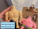 筋肉かっこいいパトリック・スターairpodsproケース キャラクター面白いエアーポッドアクセサリーairpods1/2/3可愛いギャグdoge犬 筋肉男子 筋トレairpordsワイヤレス充電いぬ