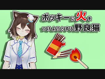 ポッキーに火をつけようとする野良猫【にじさんじ切り抜き】