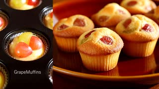 混ぜるだけ簡単♪ぶどうマフィン Grape Muffins｜小麦粉だいすき